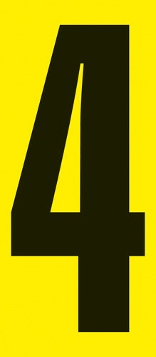 Zelfklevend nummer 0 geel/zwart 160 x 70mm