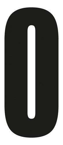 Zelfklevend nummer 0 wit/zwart 160 x 70mm