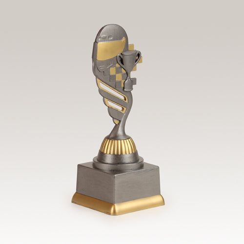 Trofee kart zilver / goud H: 17,5cm