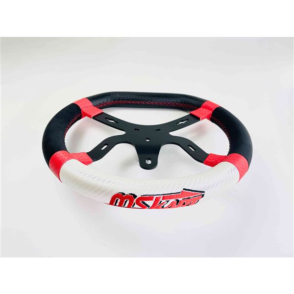 Stuur MS KART - model KG M6 345 mm - rood/zwart/wit