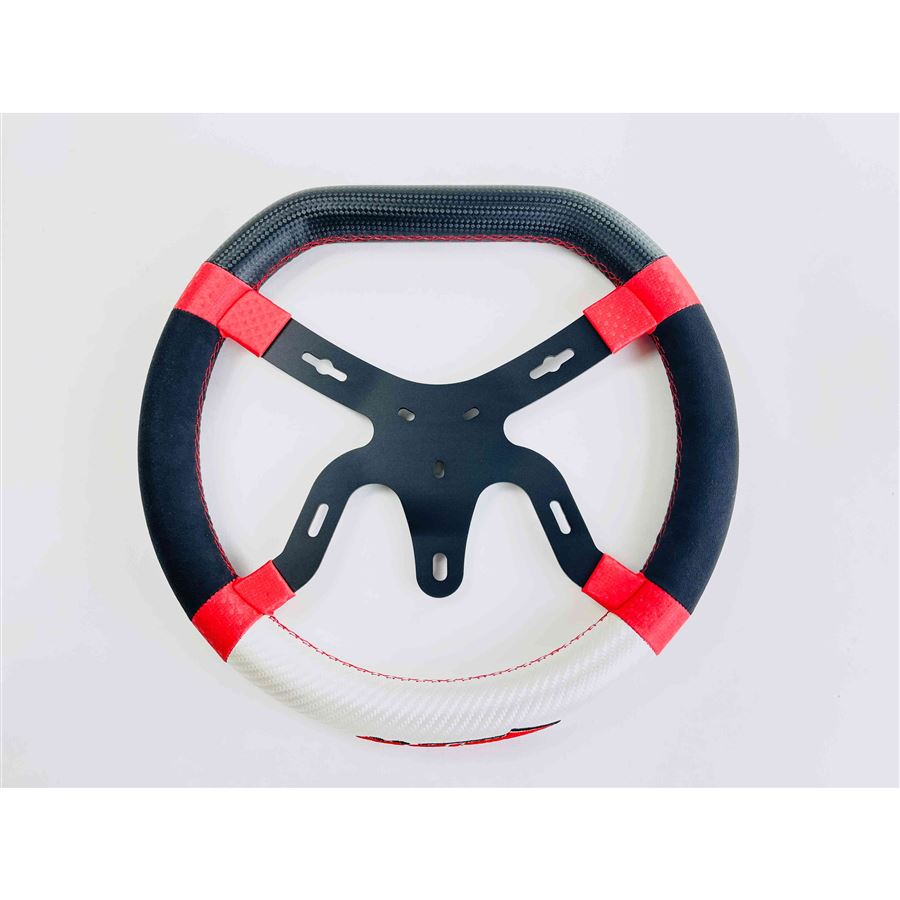 Stuur MS KART - model KG M6 345 mm - rood/zwart/wit