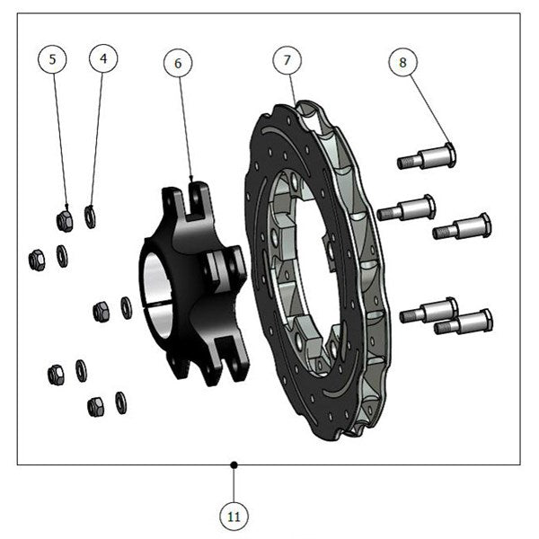 Achterremschijf D 30 - zwevend - compleet - OK, KZ