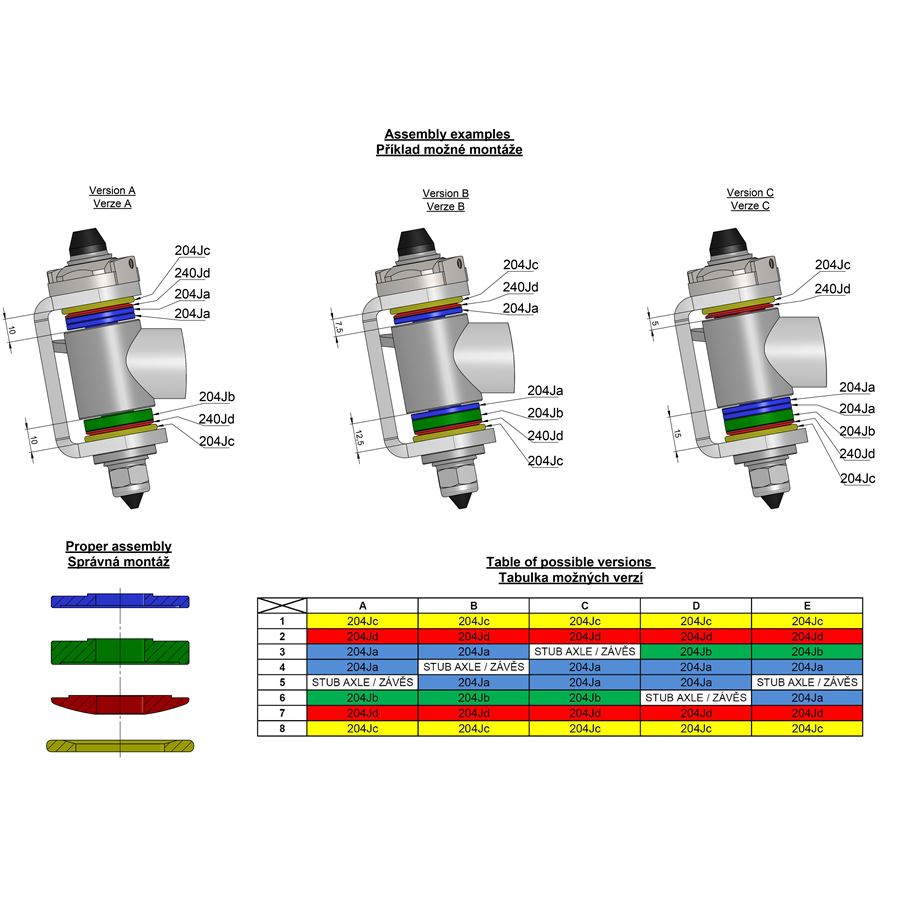 Fusee afstandhouder - binnenradius - D10/2,5 mm - EVO (sinds 2022)