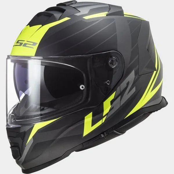 LS2 FF800 Strom II Nerve mat zwart fluor geel - KartKings