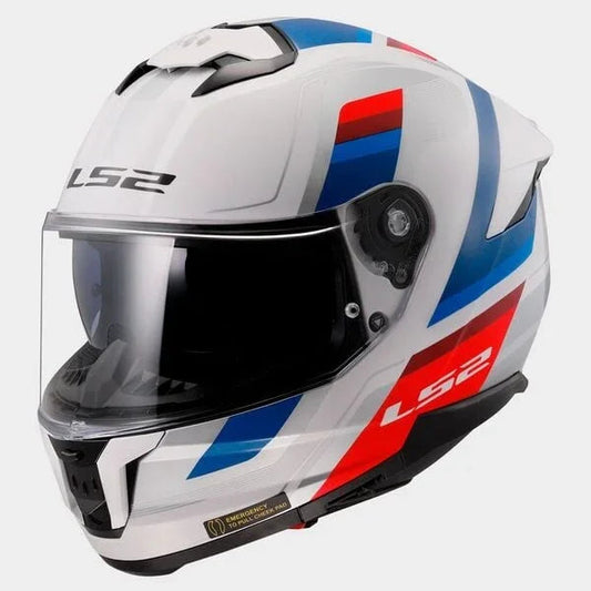 LS2 FF808 Stream II Vintage wit/blauw/rood - KartKings
