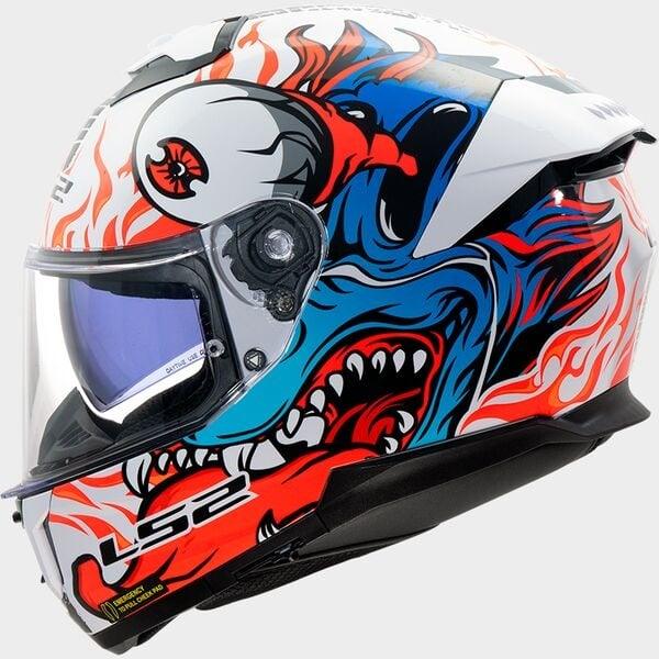 LS2 FF808 Stream II Inferno wit/blauw - KartKings