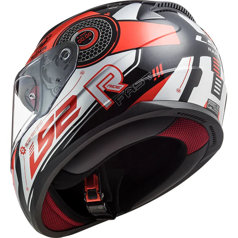 LS2 FF353 Rapid Stratus zwart/rood/zilver - KartKings