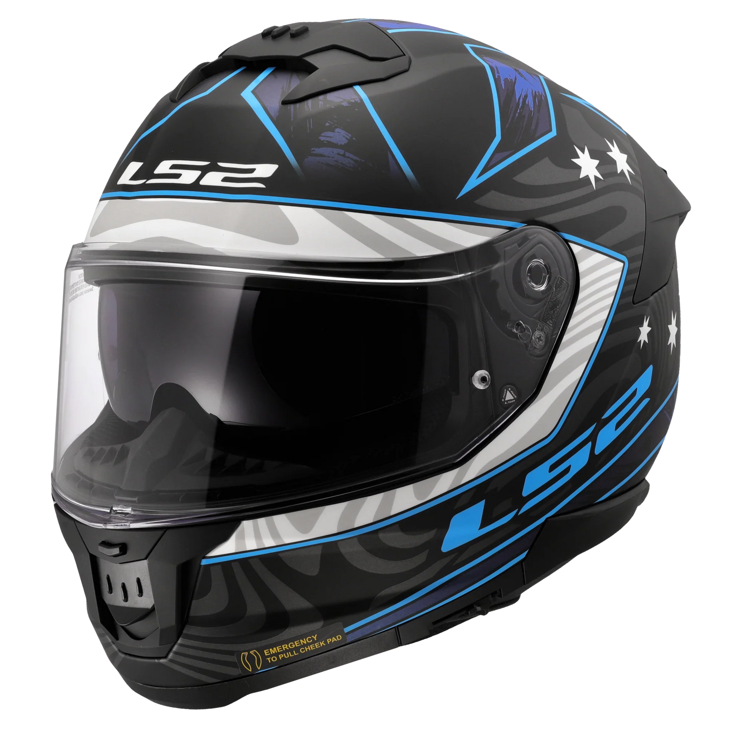 LS2 FF808 Stream II Galdam zwart/blauw - KartKings