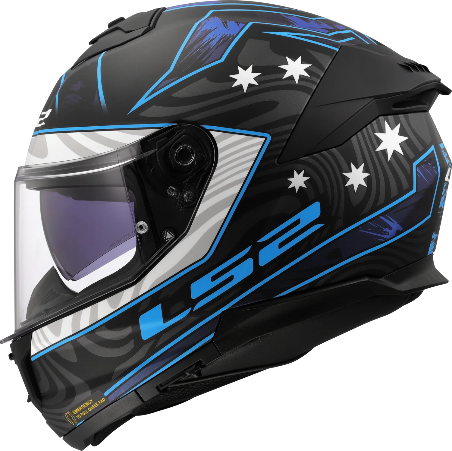 LS2 FF808 Stream II Galdam zwart/blauw - KartKings