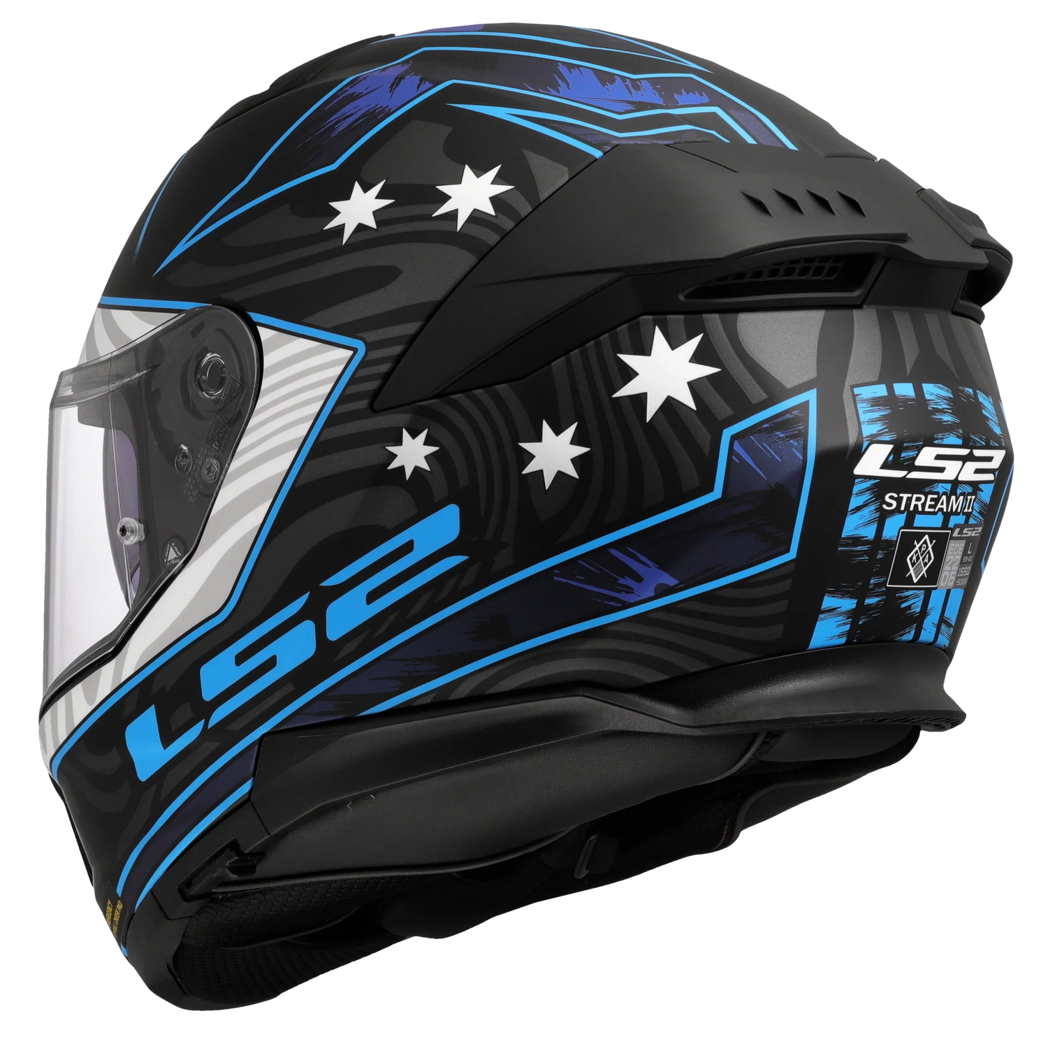 LS2 FF808 Stream II Galdam zwart/blauw - KartKings