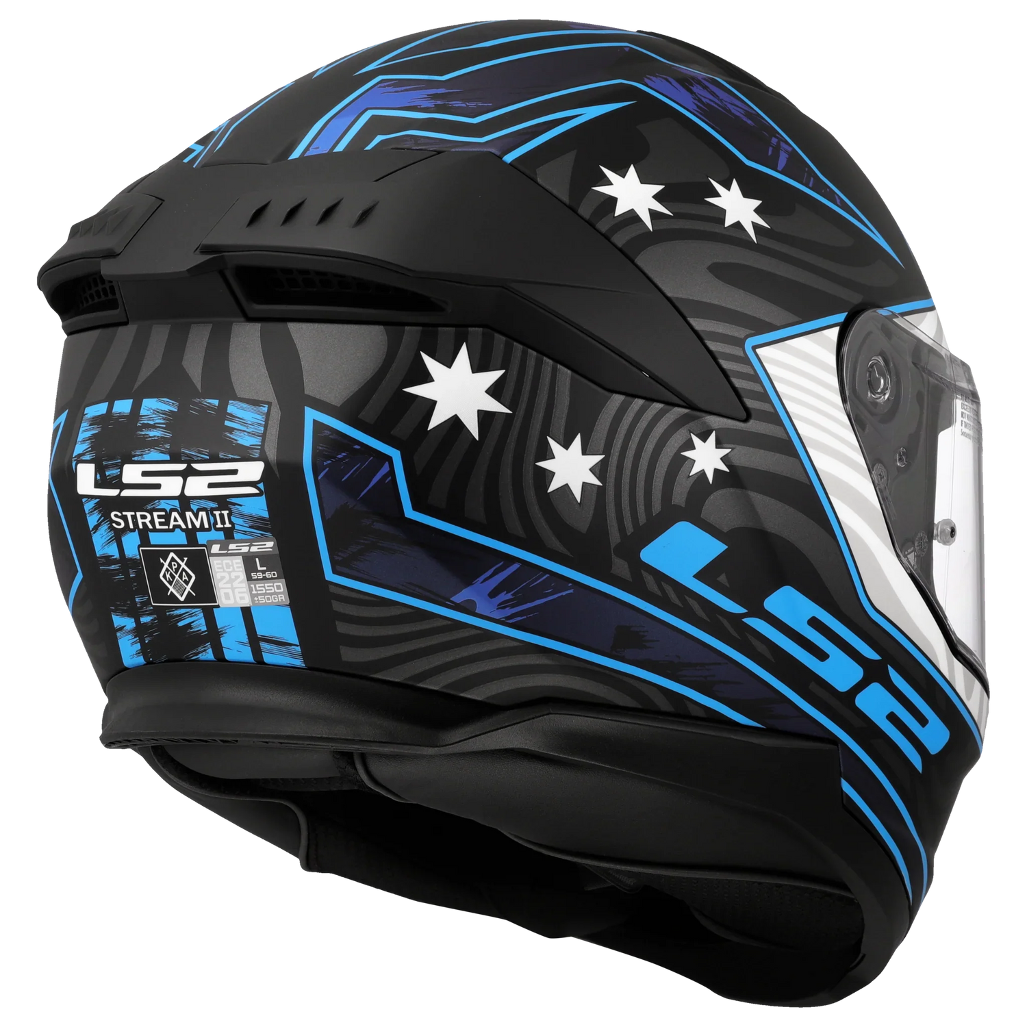 LS2 FF808 Stream II Galdam zwart/blauw - KartKings
