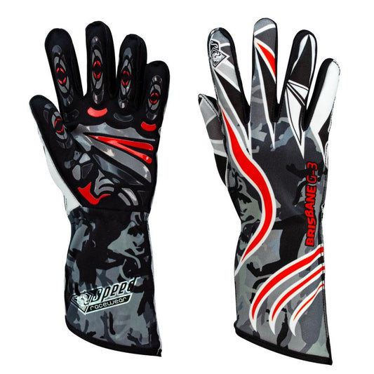 Speed-Racewear Karting Handschoenen Zwart-Wit-Rood G-3
