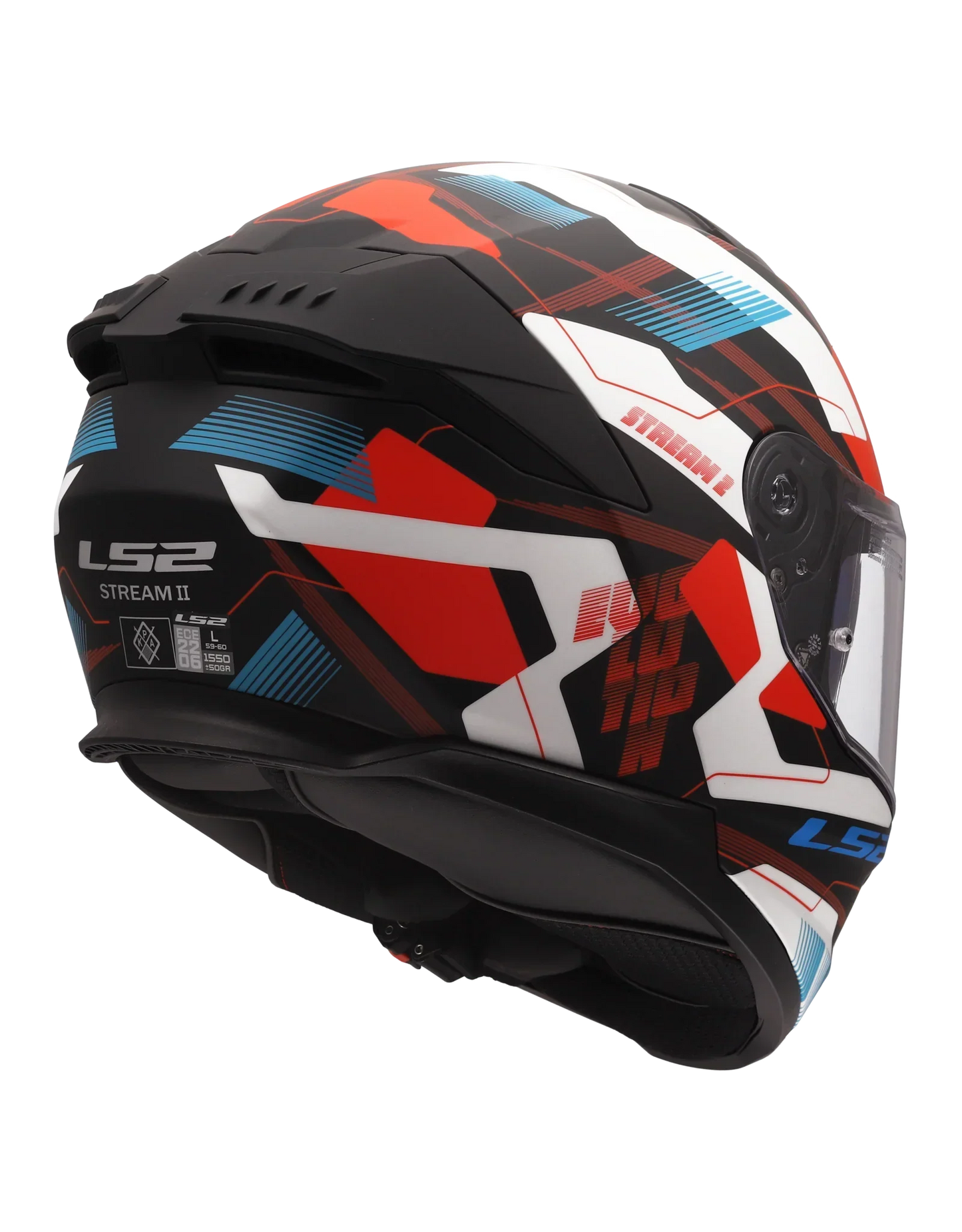 LS2 FF808 Stream II Mika wit/blauw/rood - KartKings