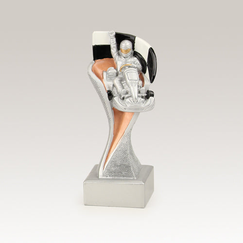 Trofee kart vlag / brons H: 15cm