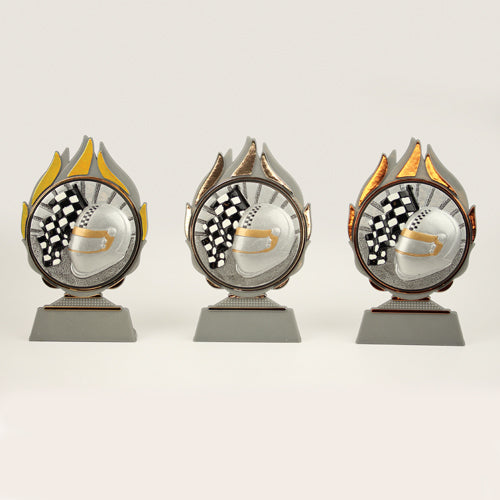 Trofee vlammen Helm zilver