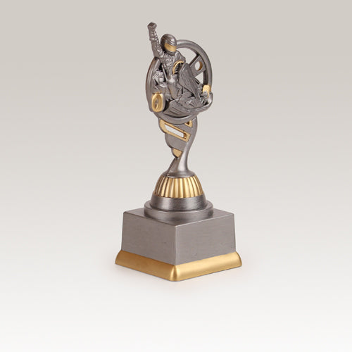 Trofee Helm zilver / goud H: 17,5cm