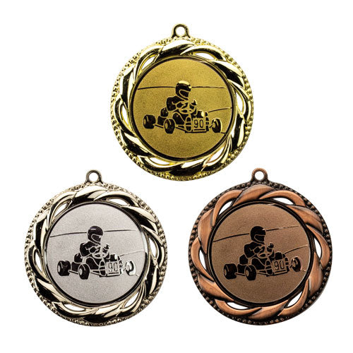 medal shiny silver 70 mm