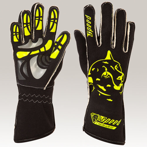 Speed handschoenen | MELBOURNE G-2 | zwart,neon geel