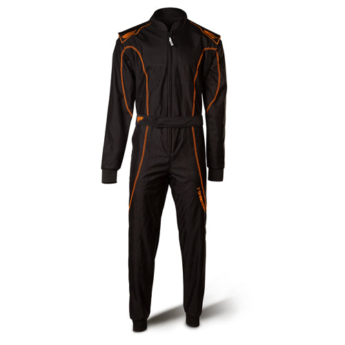 Speed Racing overall | BARCELONA RS-1 | CIK zwart,neon oranje