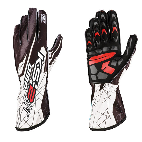 OMP karting gloves KS-2 ART | White black